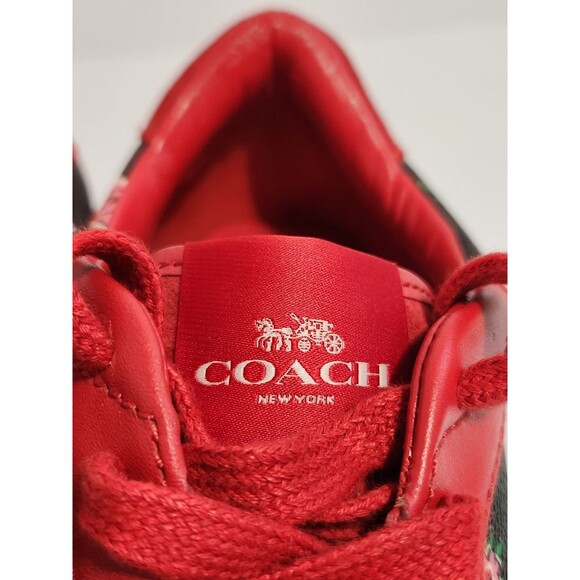 Coach Rebecca II Signature Logo Red and Black Floral Athletic Shoes 7.5 GREAT! - Picture 6 of 16